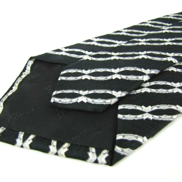 STEFANO RICCI Tie Midnight Blue Chain Link XL 61" - Picture 7 of 8